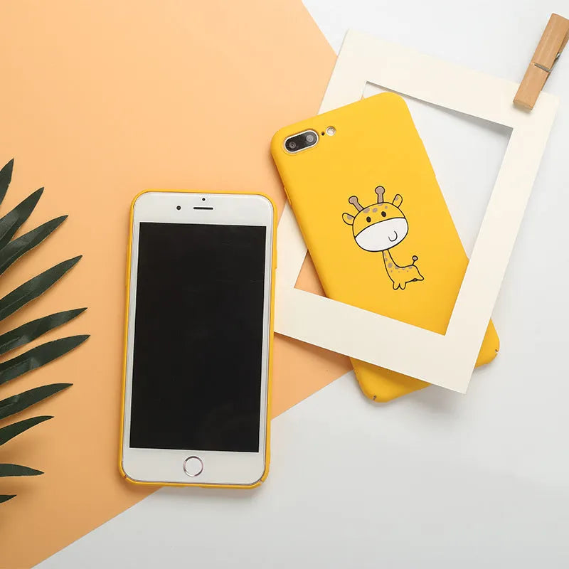 Yellow patterned polycarbonate phone case for iPhone models showing detailed printed design
