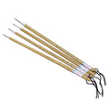 Set of four gold-handled writing brushes with mixed hair bristles for calligraphy.