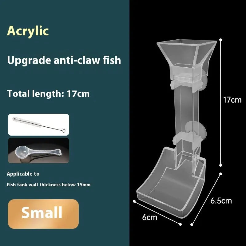Aquarium precise feeding dish set with plastic feeding tubes, cleaning brush and feed spoon