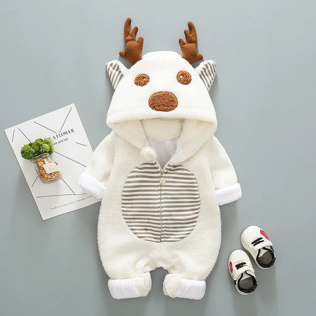 Long-sleeved baby romper in khaki colour with lace-up strap closure