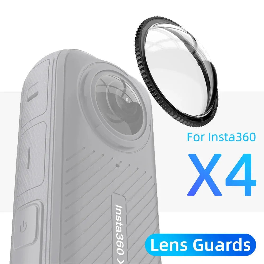 Insta360 X4 lens protective glasses with rotating glass and plastic design and two protective mirrors