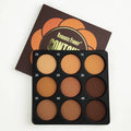 Dark matte makeup palette with 9 waterproof shades and a repair disk.
