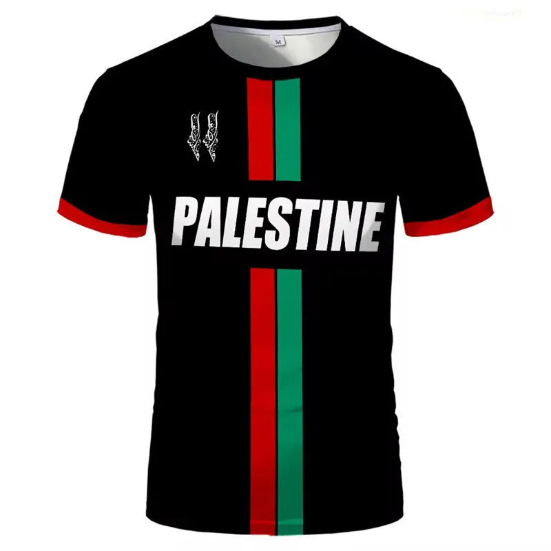 3D printed football T-shirt with raised pattern in black or white colours, showing half sleeve street fashion design