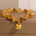 Yellow sugar heart agate crystal bracelet for women with luminous coloured glaze lucky bag charm