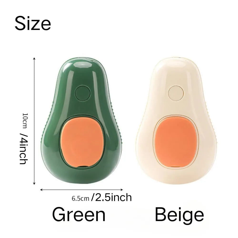 Green rechargeable cat steam brush with silicone teeth for grooming and massage