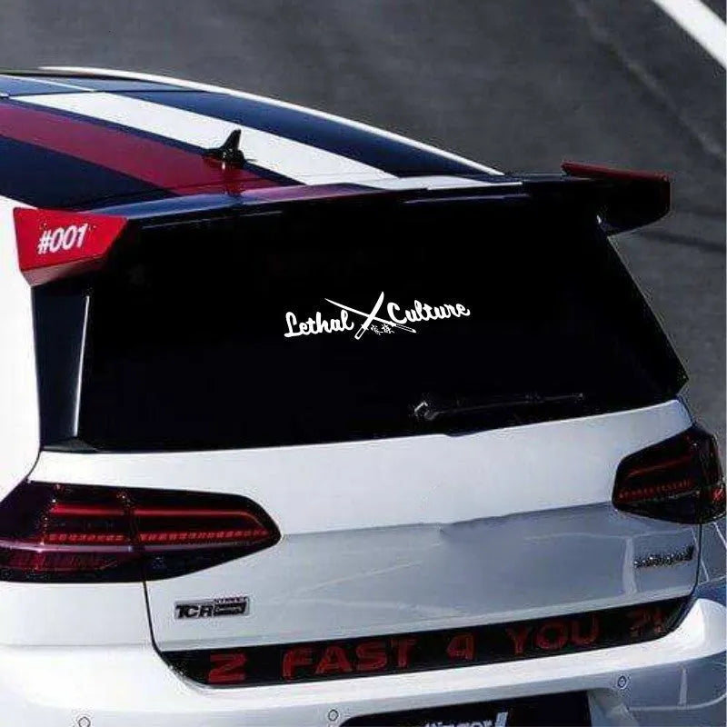 Silvery white and yellow vinyl family number stickers for car rear windshield in two size options.