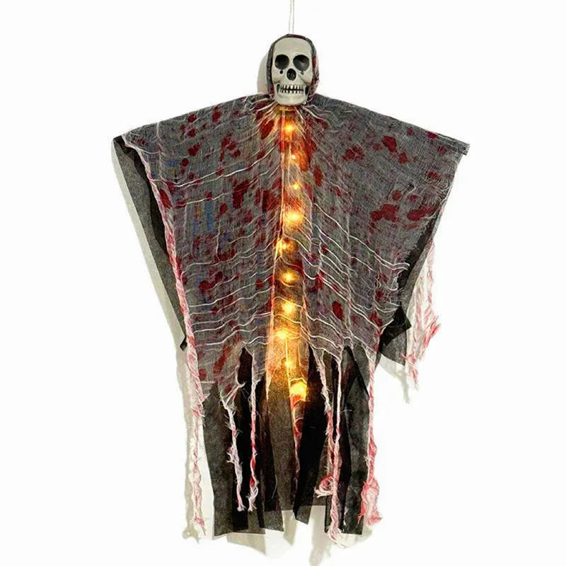 Blood-dyed luminous plastic skull hanging ghost Halloween outdoor decoration