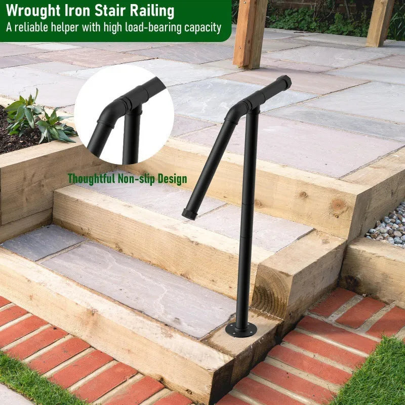 Black American style metal ladder support bracket for minimalist staircase installation