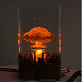 Small resin craft night lamp ornament shaped like an atomic bomb mushroom cloud explosion.