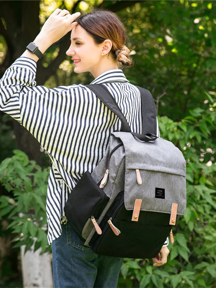 LAND Mommy MPB86 large Oxford cloth diaper backpack with changing mat in selected colour.
