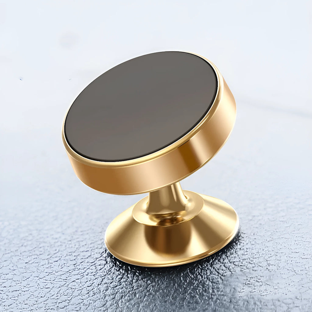 Aluminium magnetic car phone holder with CD texture finish in black, gold and silver colour options