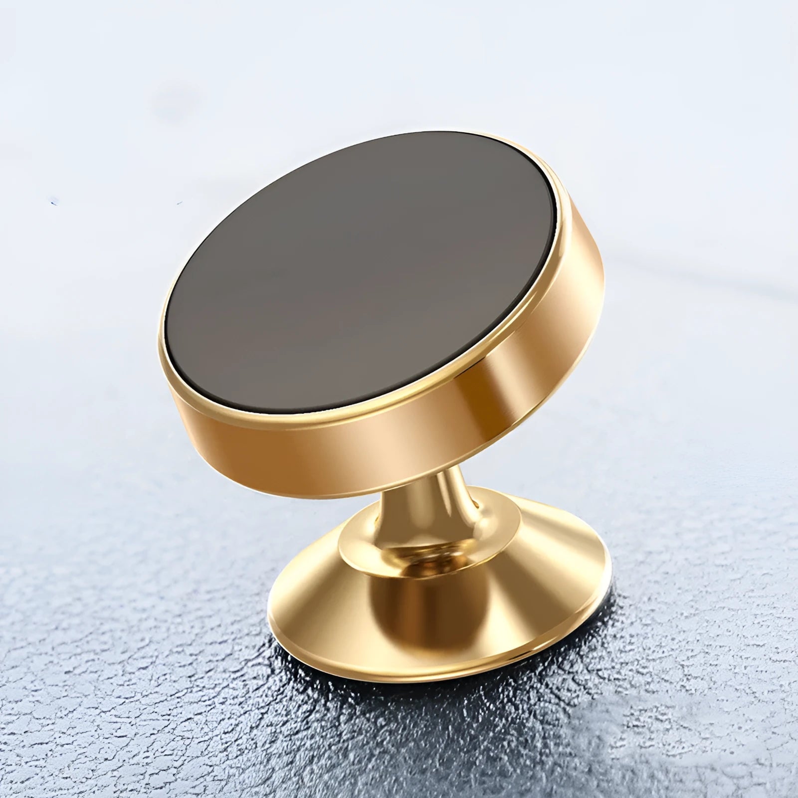 Aluminium magnetic car phone holder with CD texture finish in black, gold and silver colour options