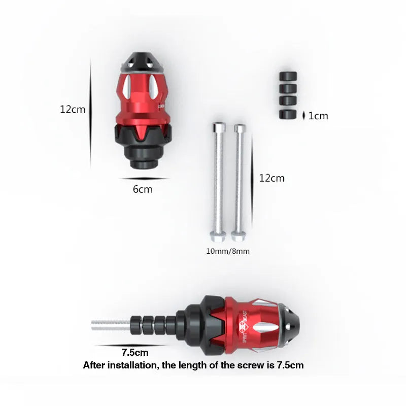 Set of aluminium alloy electric motorcycle modification accessories in black and black red