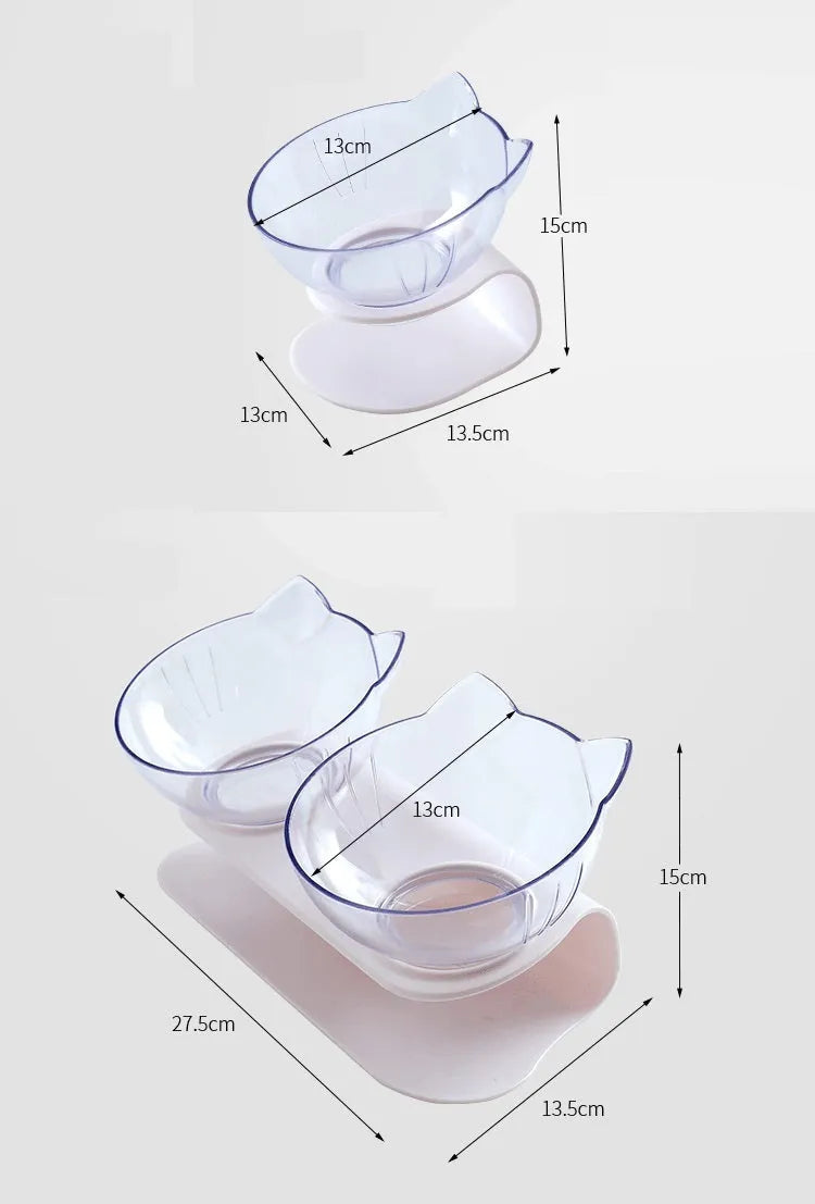 Non-slip single pet bowl in White with ABS base and AS material bowl