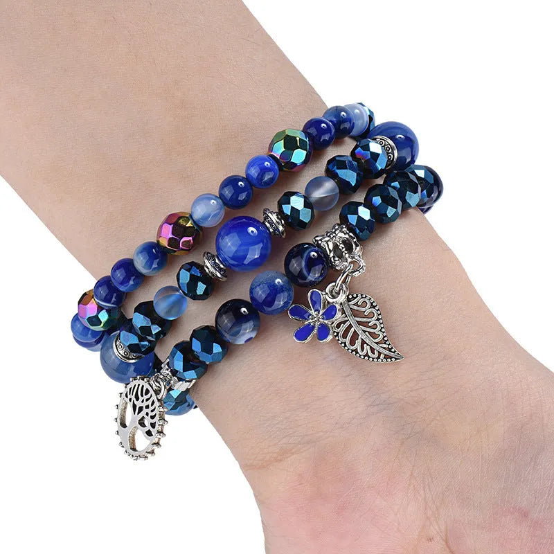 Sapphire crystal watch strap bracelet with blue crystal accents for Apple watch sizes 38/40/41mm and 42/44/45mm