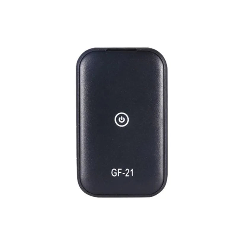 Black GF21GPS child tracker GPS locator on table showing compact plastic design
