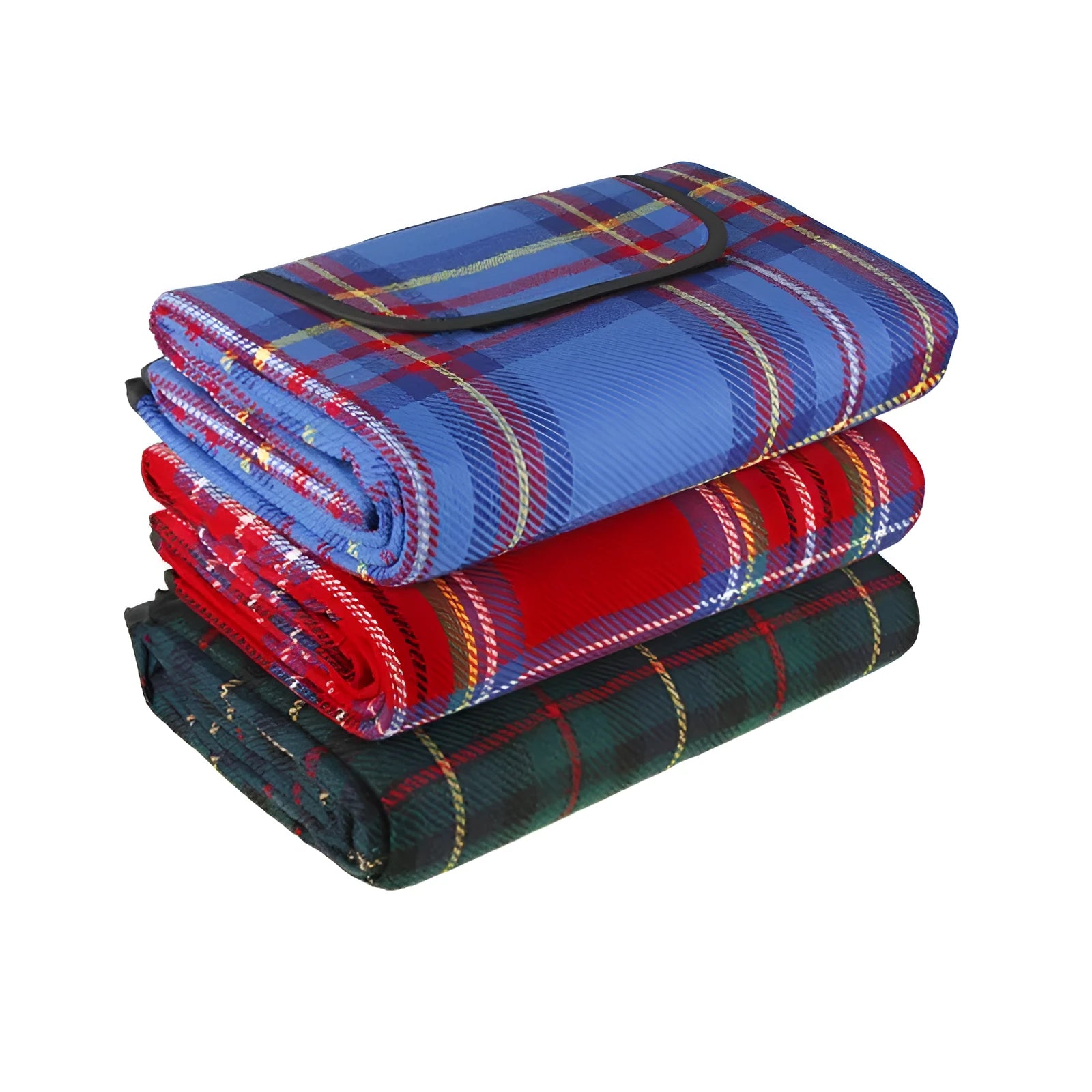 Damp proof picnic mat 150x200cm fine cashmere three-layer waterproof field mat in blue green and red