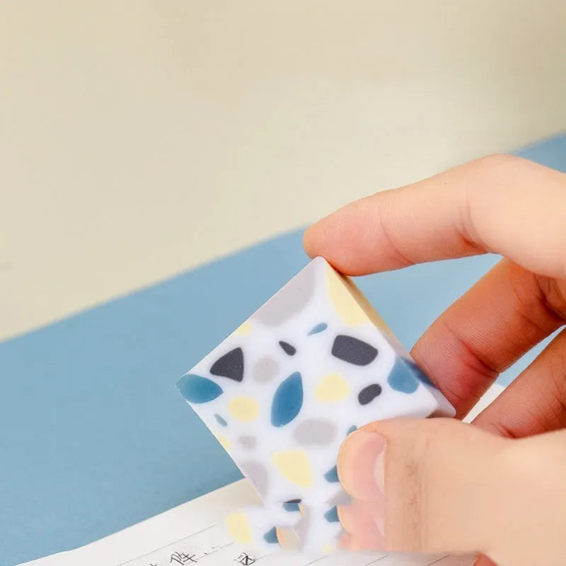 Brick-shaped natural rubber pencil eraser for traceless mark removal