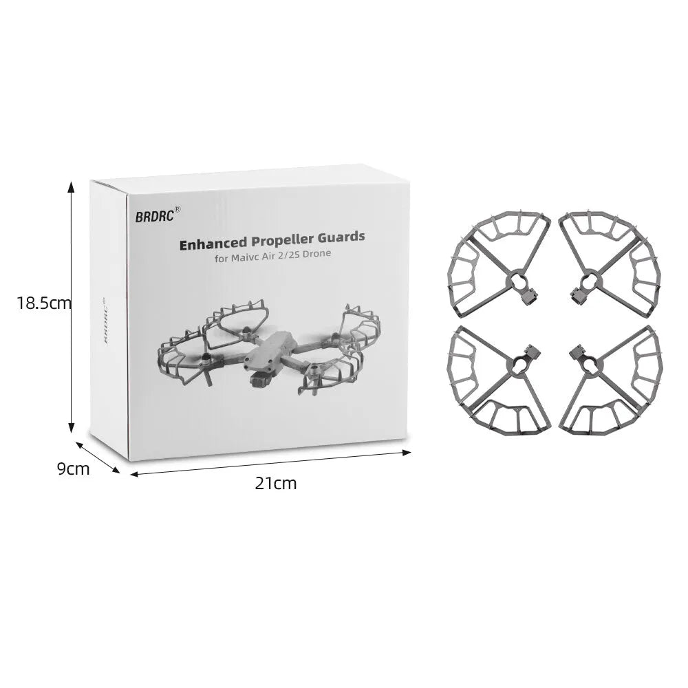 Grey ABS plastic propeller protection ring for DJI Mavic Air 2 and Air 2S drones on a white background.