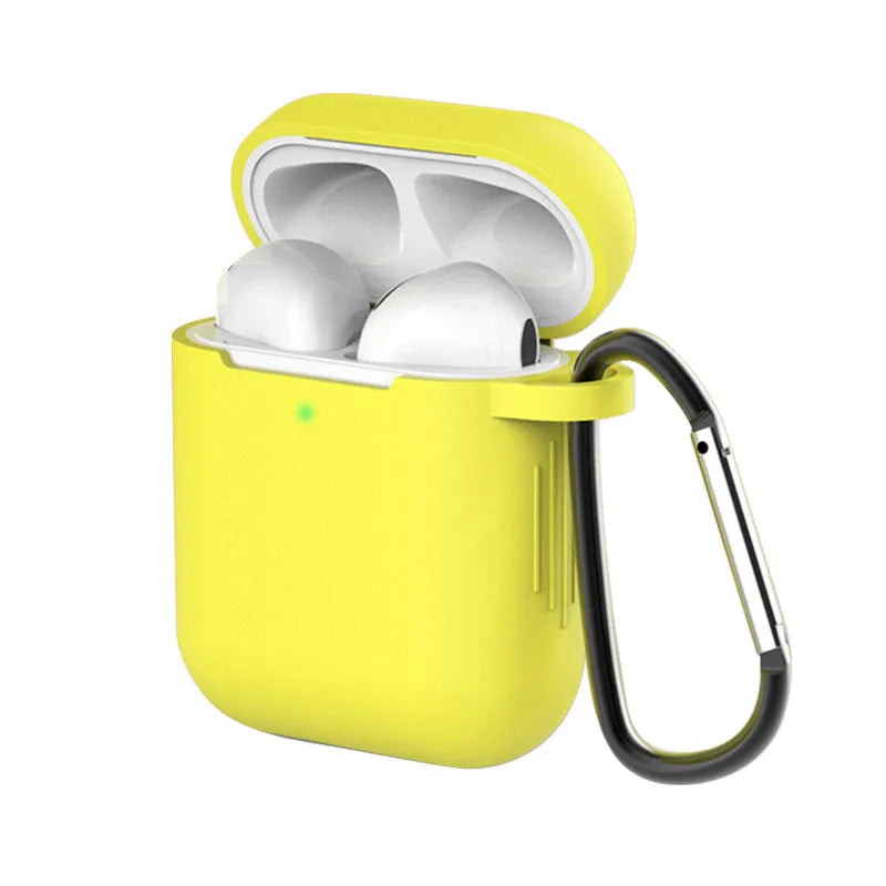 Silicone clamshell protective case for Apple AirPods 1 and 2 in various colours