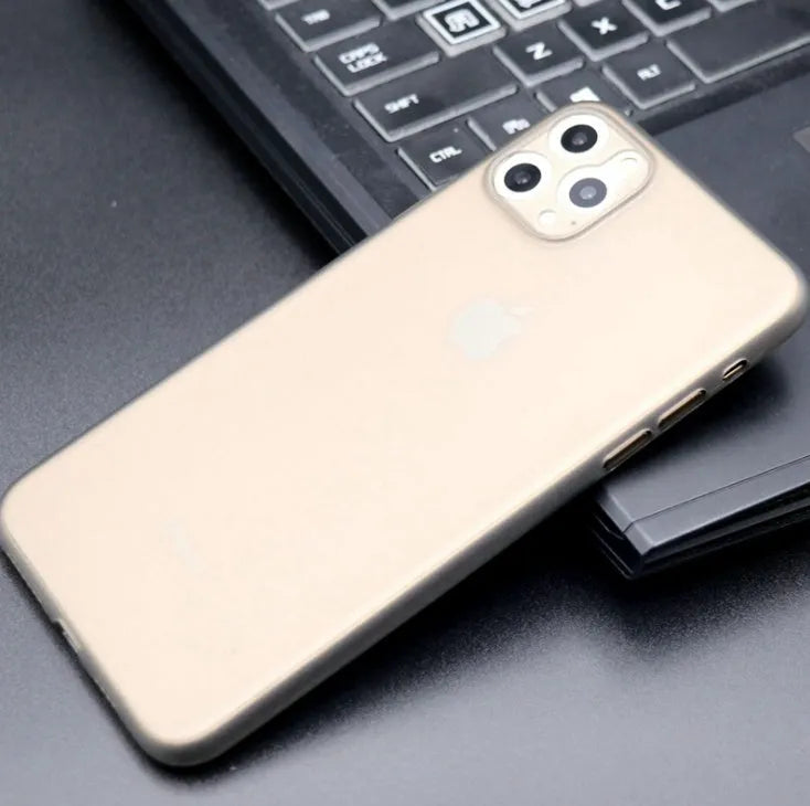 Ultra-thin PP phone case back cover for iPhone in Black, Grey, and White