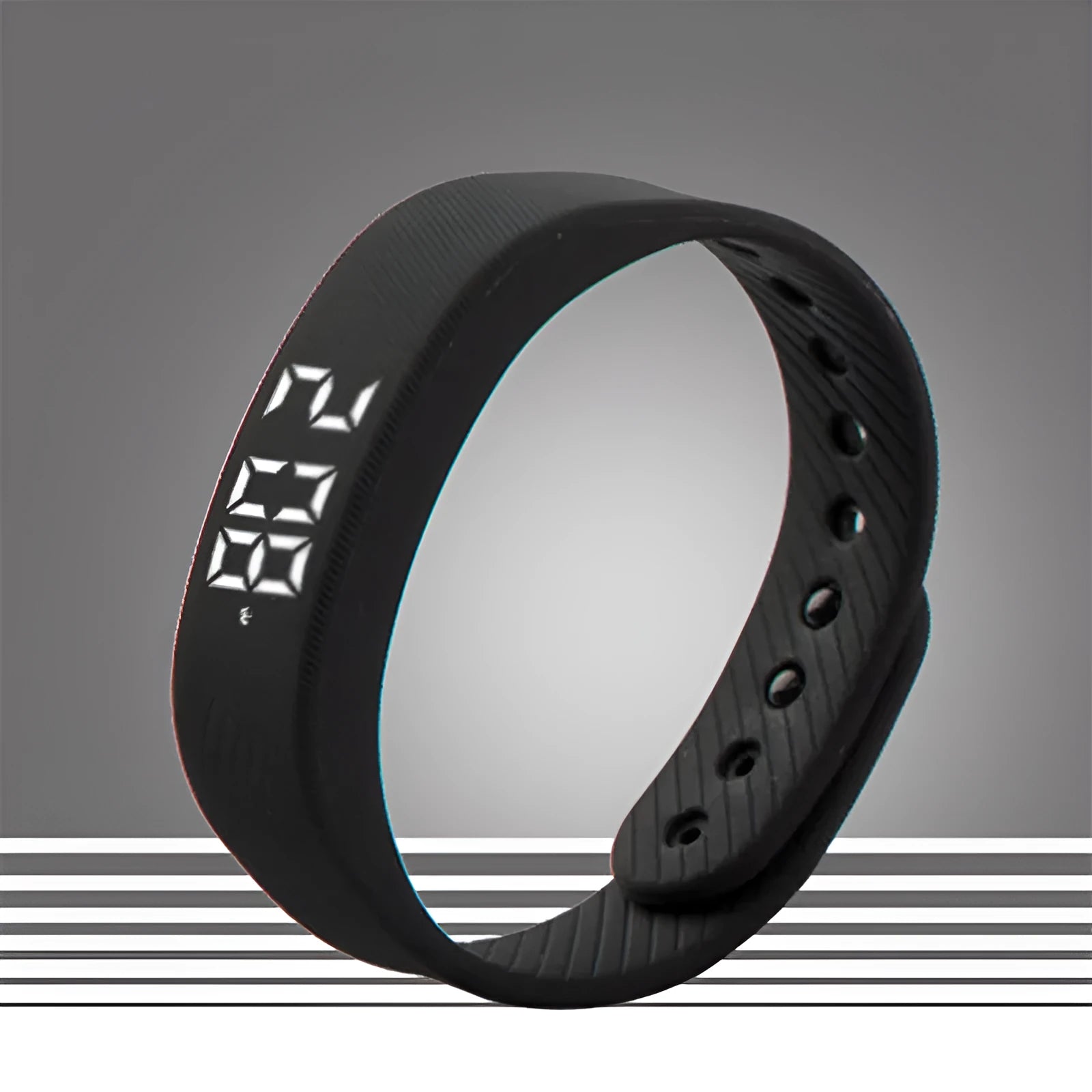 3D smart sports pedometer bracelet with 1.8 inch screen and food grade silicone wristband on wrist