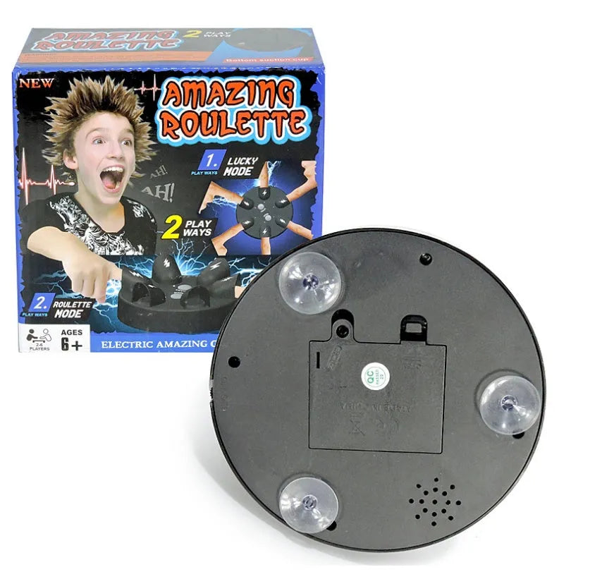 6 slots polygraph lie detector game in ABS plastic, 15.5cm x 15cm, with suction cups and LED lights