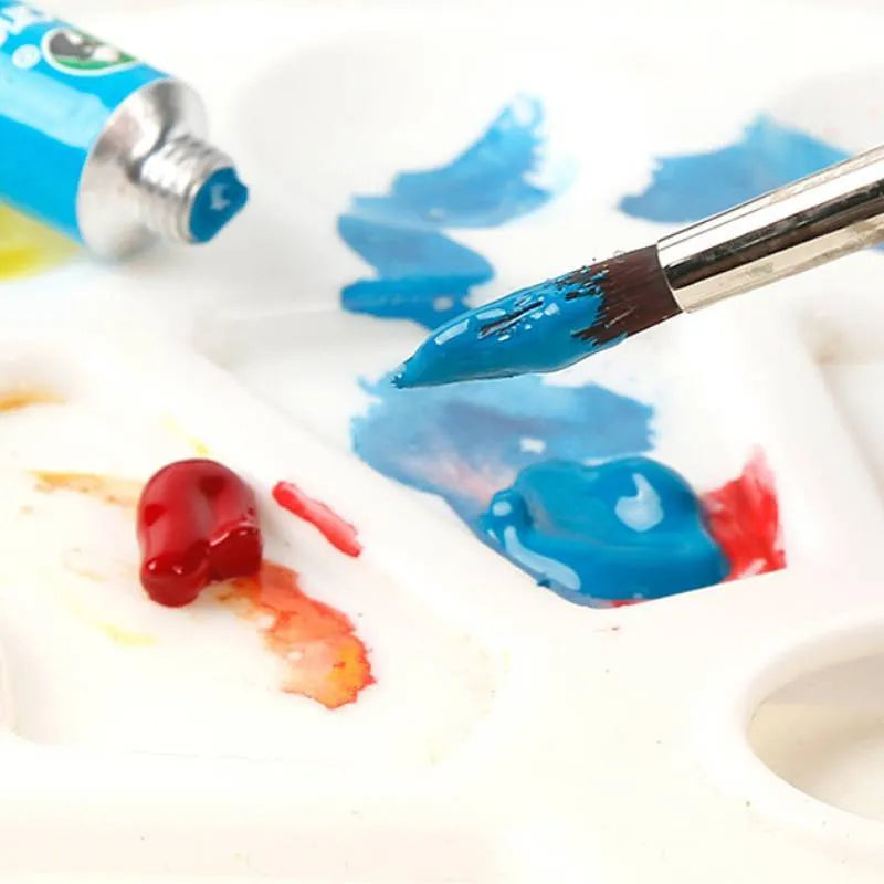 Gouache paint set showing tubes in a box, available in 12, 18, or 24 colour options.