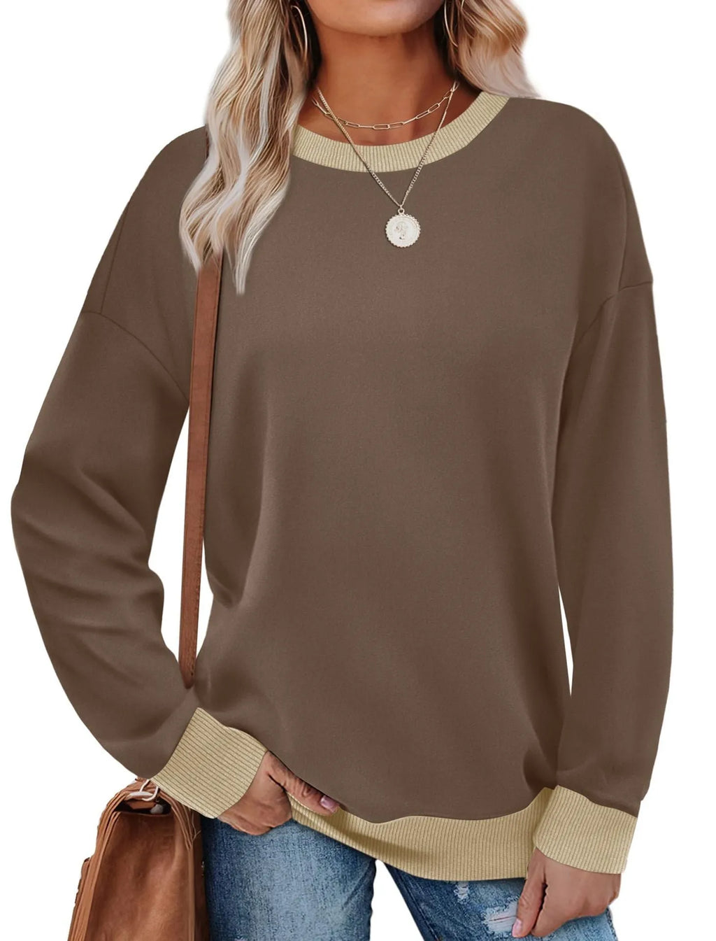 Loose-fit striped long-sleeved top for women in seven colour options.