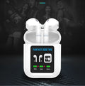 White Bluetooth 5.0 stereo sports in-ear headphones with charging box, 13mm sound unit and 36g bare metal weight
