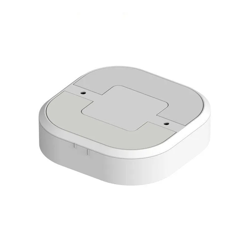 White wireless smoke detector fire alarm with 433MHz transmission, 80dB alarm sound, and DC9V 9V battery power