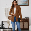 Brown single-breasted lapel coat for men with long sleeves, shown on a hanger.