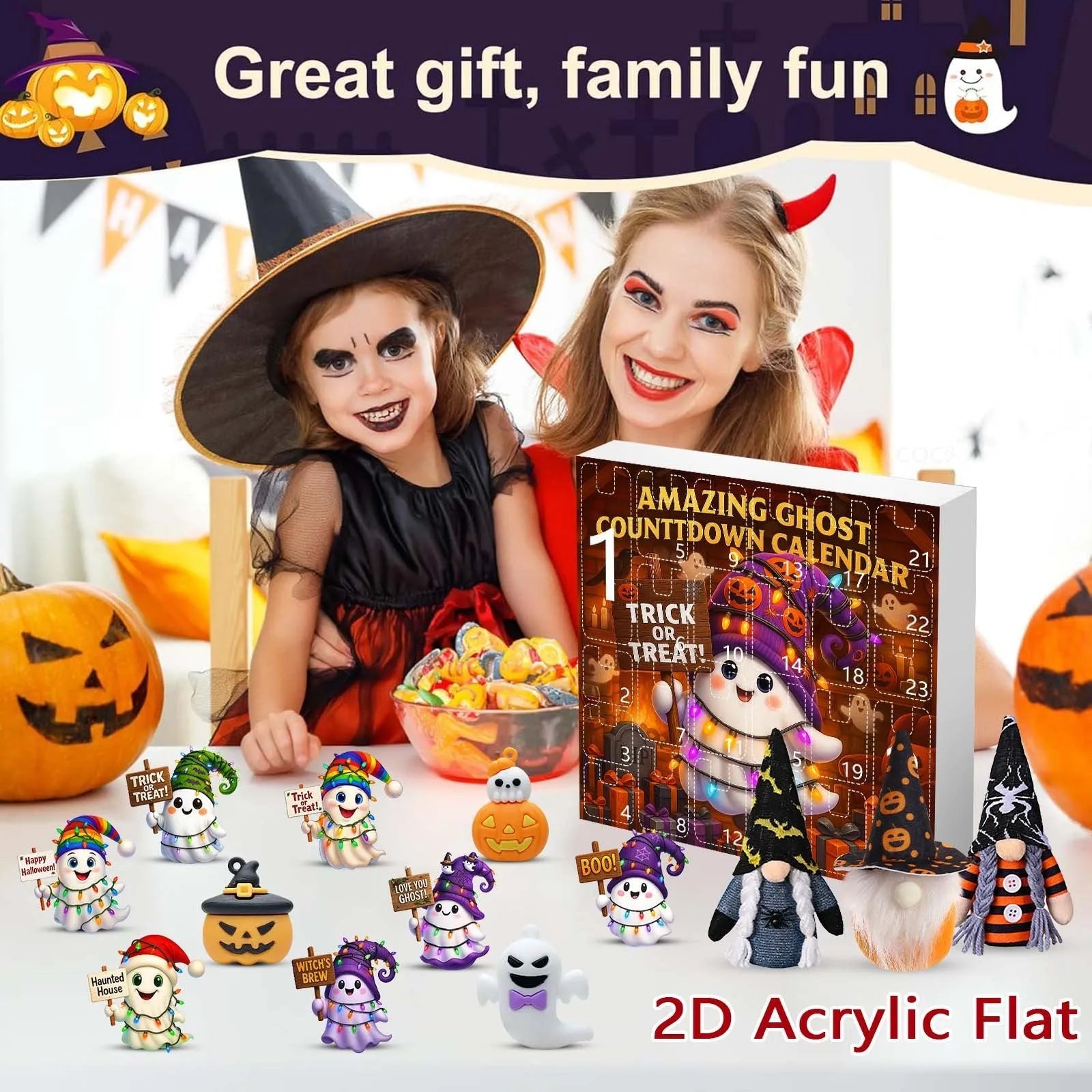 Ghost Pumpkin Doll Blind Box Halloween tree ornaments with acrylic pendants and PVC figurines