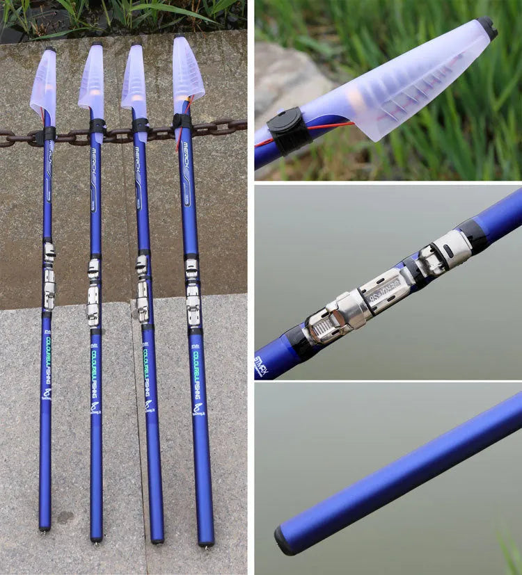 Blue Rock Carbon Fishing Rod – Telescopic Sea Fishing Rod in Carbon Fibre, Available in 3.6m, 4.5m, 5.4m, and 6.3m Lengths, Blue Finish for Shore and Rock Fishing Applications