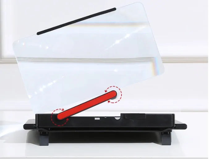 12-inch pull-out mobile phone screen amplifier with bracket in black or white colour options