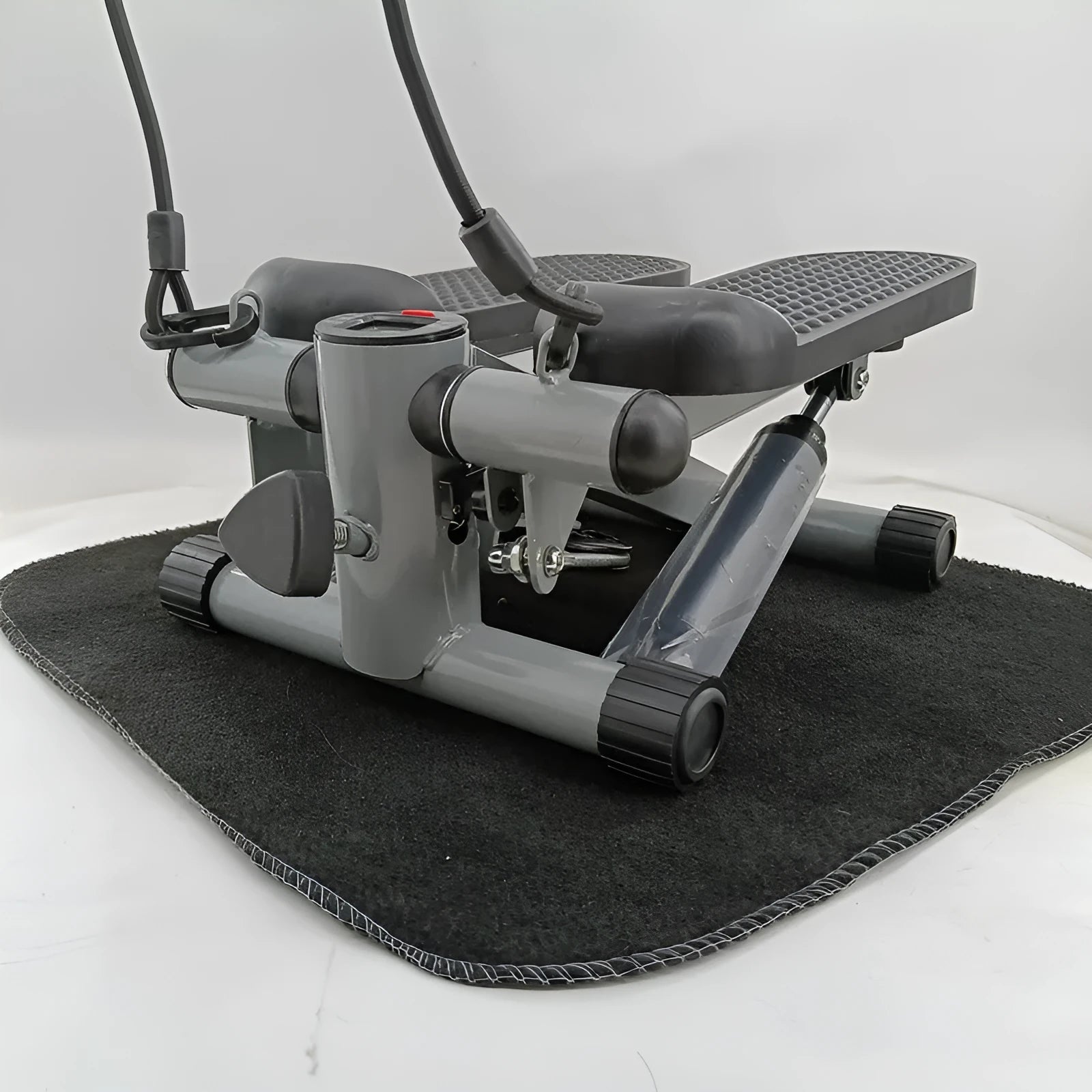 Silver grey hydraulic pedal exercise machine for waist slimming and home fitness