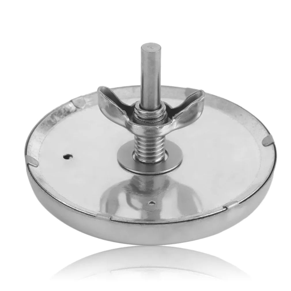 Stainless steel metal thermometer with 6x39mm probe and 76mm surface dial, steel colour