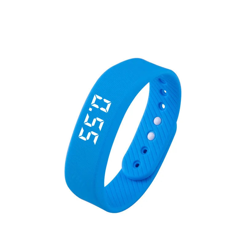 3D smart sports pedometer bracelet with 1.8 inch screen and food grade silicone wristband on wrist