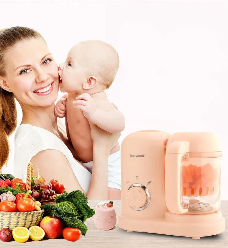 Baby food processor and steamer blender in green or pink with 10-litre capacity