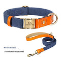 Small dog mohair collar and traction rope leash set in green, blue, brown, grey, or black
