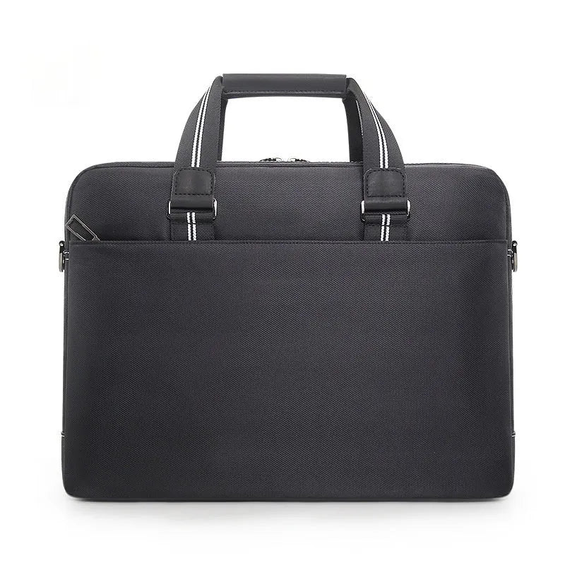 Men's Oxford cloth large capacity laptop bag 16 inch in black waterproof wear resistant business travel