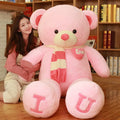 Heart Bear plush toy with heart motif on chest, in khaki colour, 80cm size