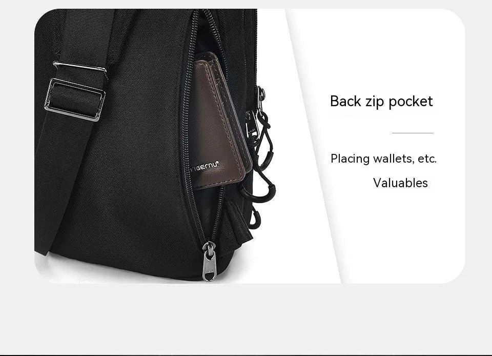 Casual black TPU camouflage pattern chest bag with single shoulder strap and soft handle