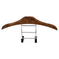 Wood yellow stainless steel car clothes hanger with chair back mounting for suits and uniforms