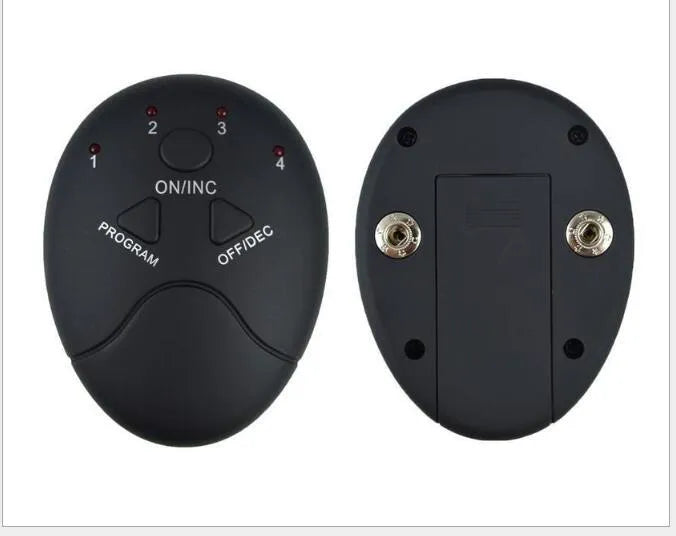 Black EMS muscle stimulator for abdominal, waist, arm and leg training and slimming