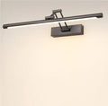 Modern bathroom LED mirror front lamp in sand black finish with adjustable lighting mounted above mirror