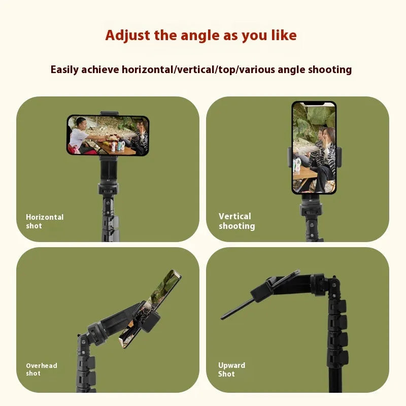 Aluminium Alloy Floor Retractable Selfie Stick Bracket 16m Shooting Stand Universal Phone Holder for Live Streaming and Photography