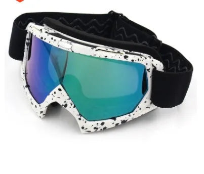 Adult anti-twist anti-fall sports goggles with TPU full frame in bright black transparent film, model MT003