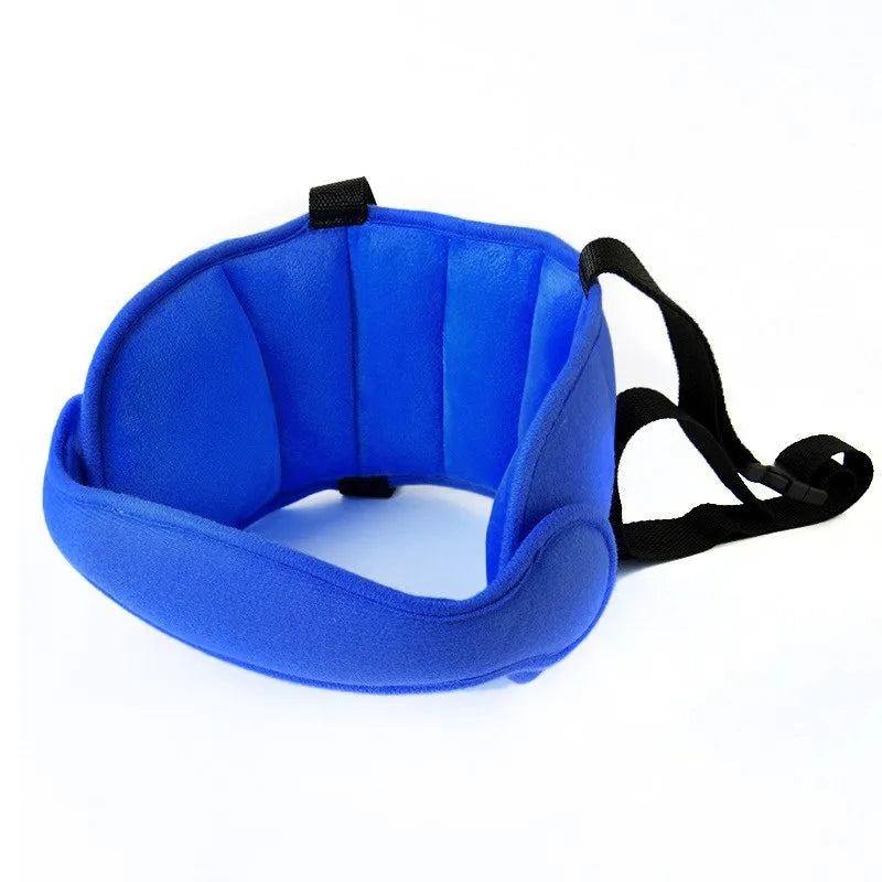Child car seat head support sleep auxiliary belt in polyester with hook and loop neck fastening and 55 x 44 cm rear waistband