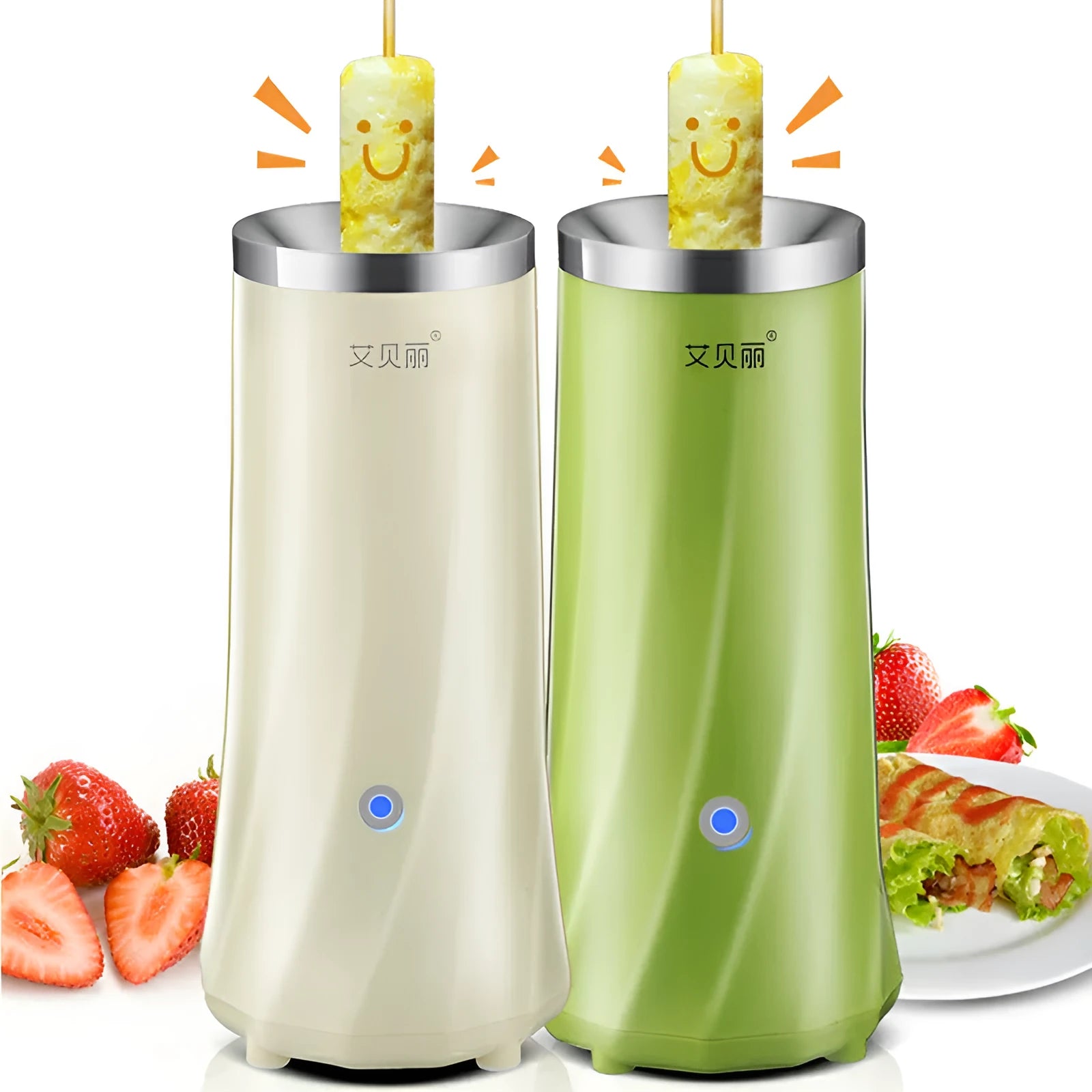 Beige mini breakfast machine with compact design for automatic morning meal preparation